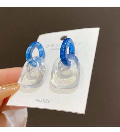 Blue Transparent Acrylic Earrings