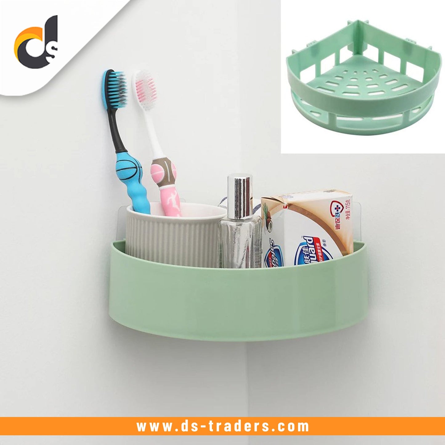 Universal Corner Shelf Storage Rack Wall Mounted Plastic Storage Organizer
