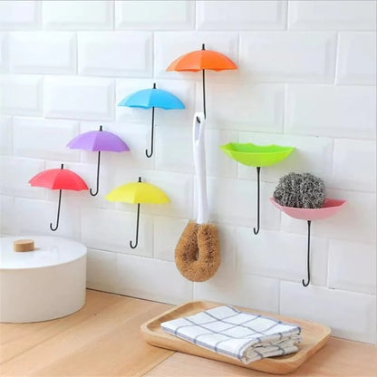 Pack Of 3 Self Stick Umbrella Design Hooks