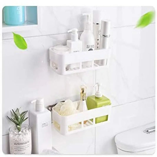 Plastic Storage Rack Self Adhesive Wall Storage Toilet Organizer